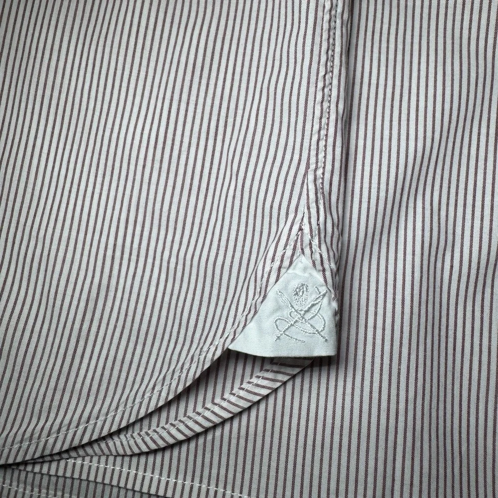 John Varvatos Signature Tailored Slim Fit Pinstripe L/S‎ Large 16.5 34/35 Button